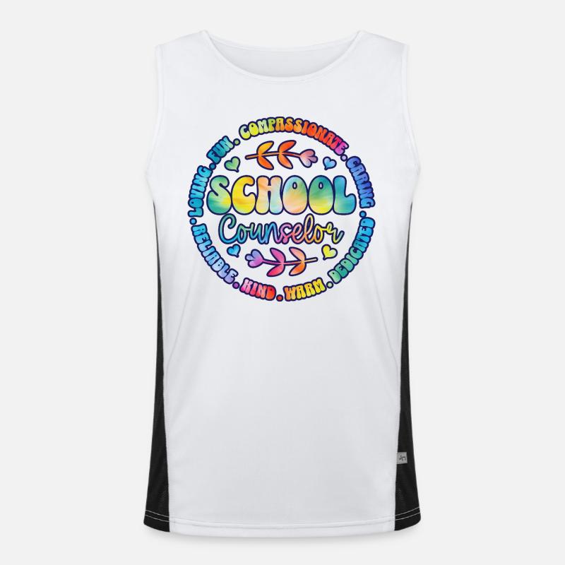 Tie Dye School Board Schulberater Funktionelles Kontrast-Tank Top für Männer 