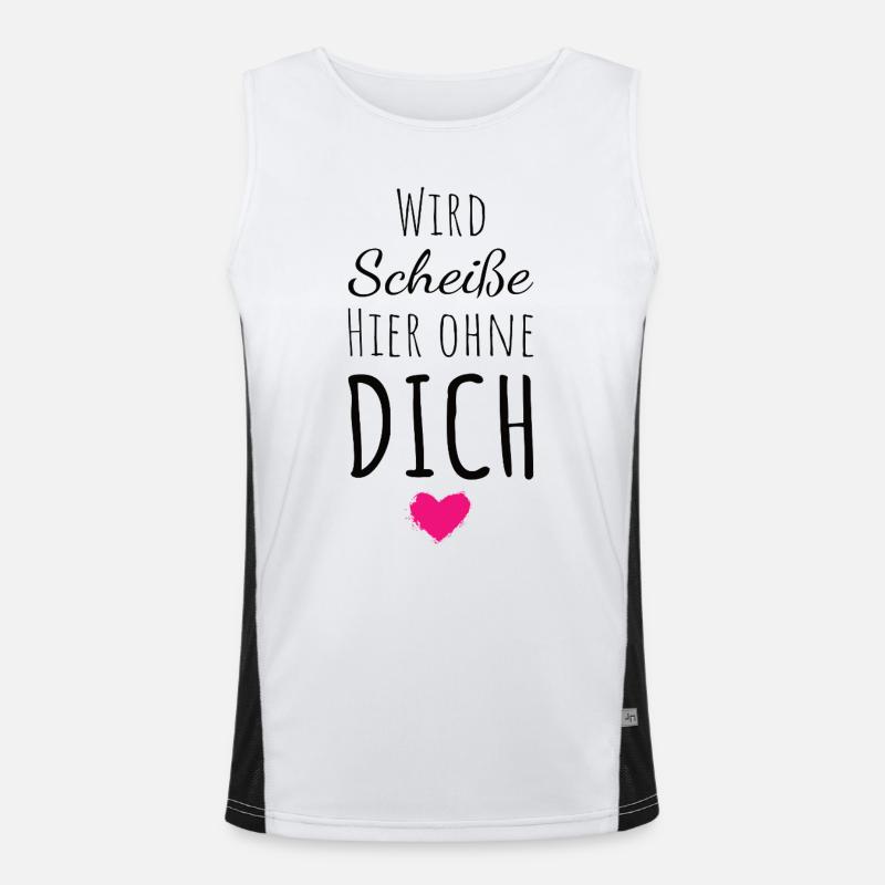Wird Scheiße hier ohne dich Abschied Kollegin Funktionelles Kontrast-Tank Top für Männer 