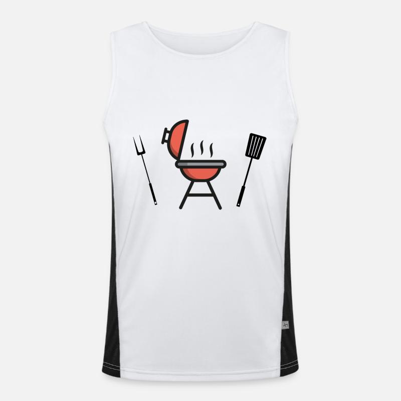 Grill Grillsaison Icon Funktionelles Kontrast-Tank Top für Männer 