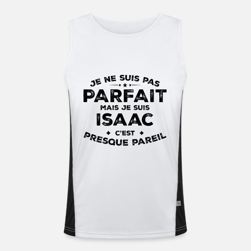 Isaac Ein Name, eine Haltung Isaac Humor Funktionelles Kontrast-Tank Top für Männer 