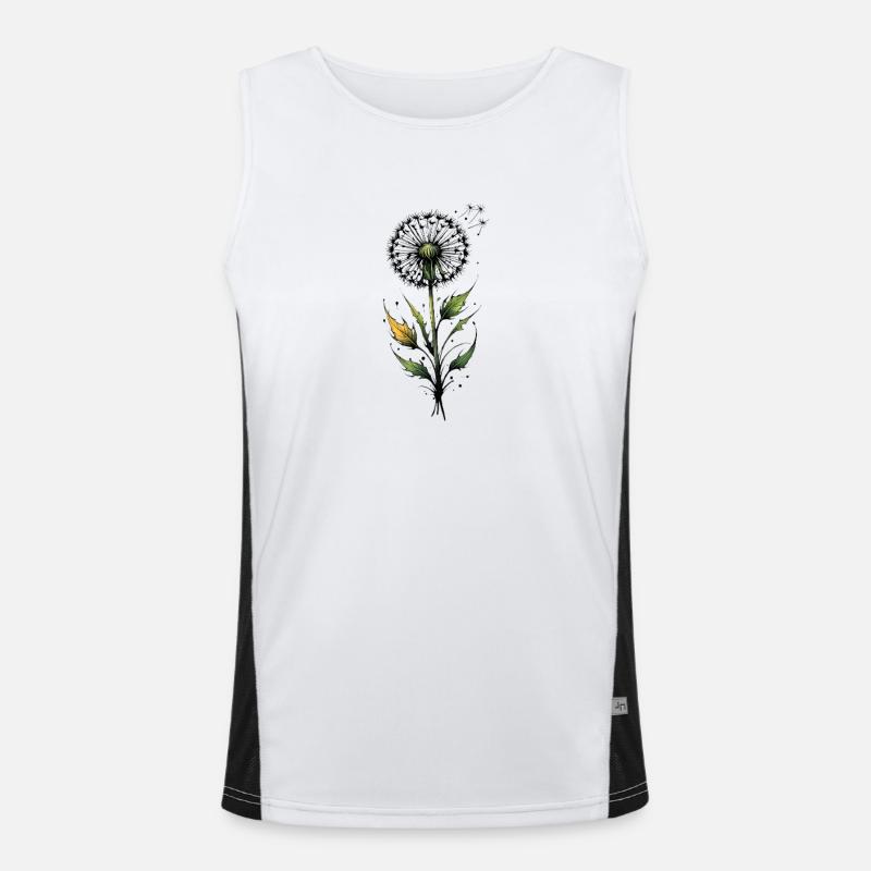Delicate Dandelion Wishes Men's Functional Contrast Tank Top 