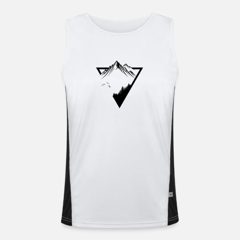 Mountain Peak Triangle Men's Functional Contrast Tank Top 