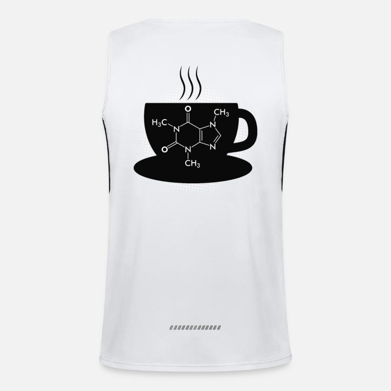 Kaffee Caffeine Molecule Funktionelles Kontrast-Tank Top für Männer 