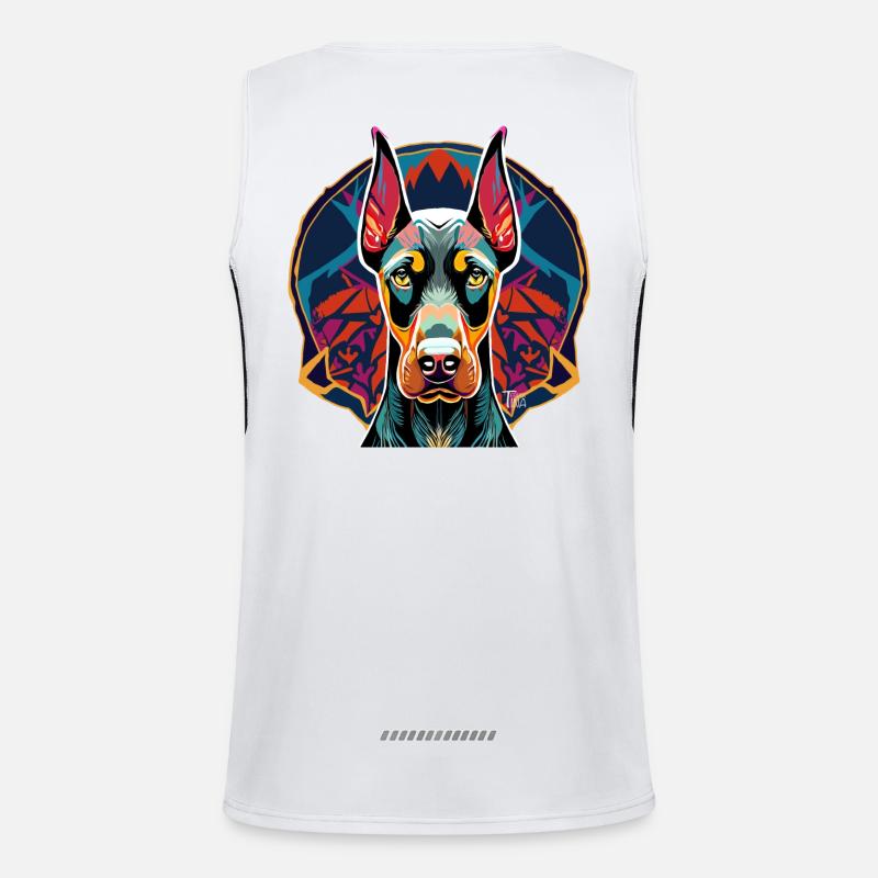 Dobermann Funktionelles Kontrast-Tank Top für Männer 