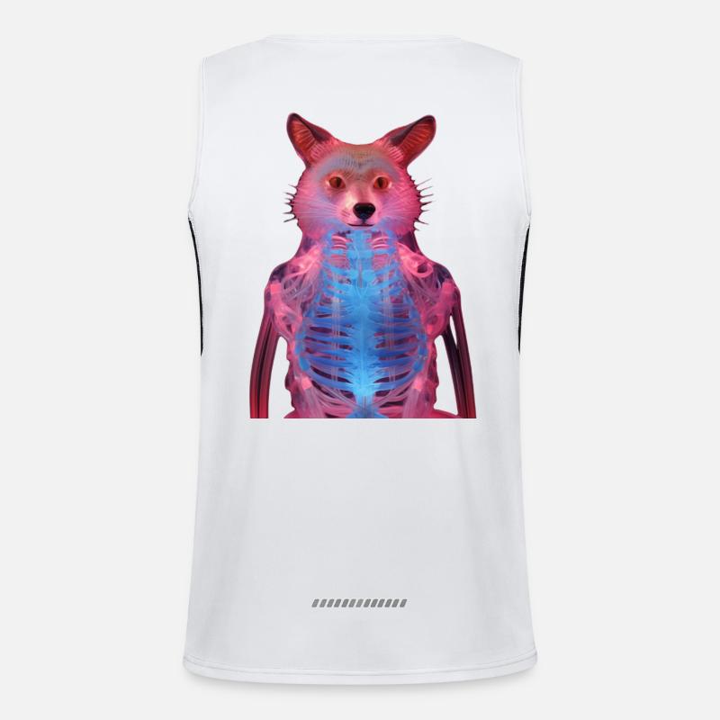 Glowing fox with neon effect Men's Functional Contrast Tank Top 