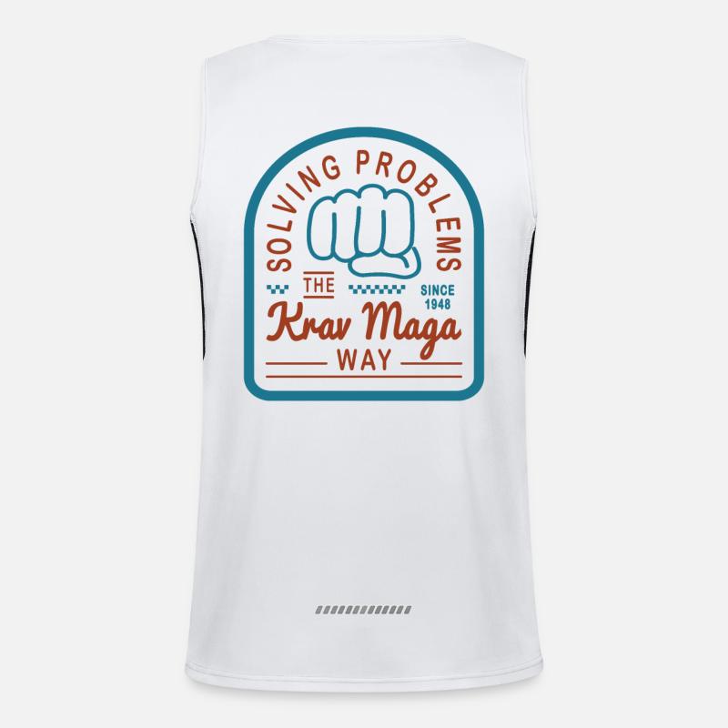 Solving problems the Krav Maga way - Men's Functional Contrast Tank Top - white/black