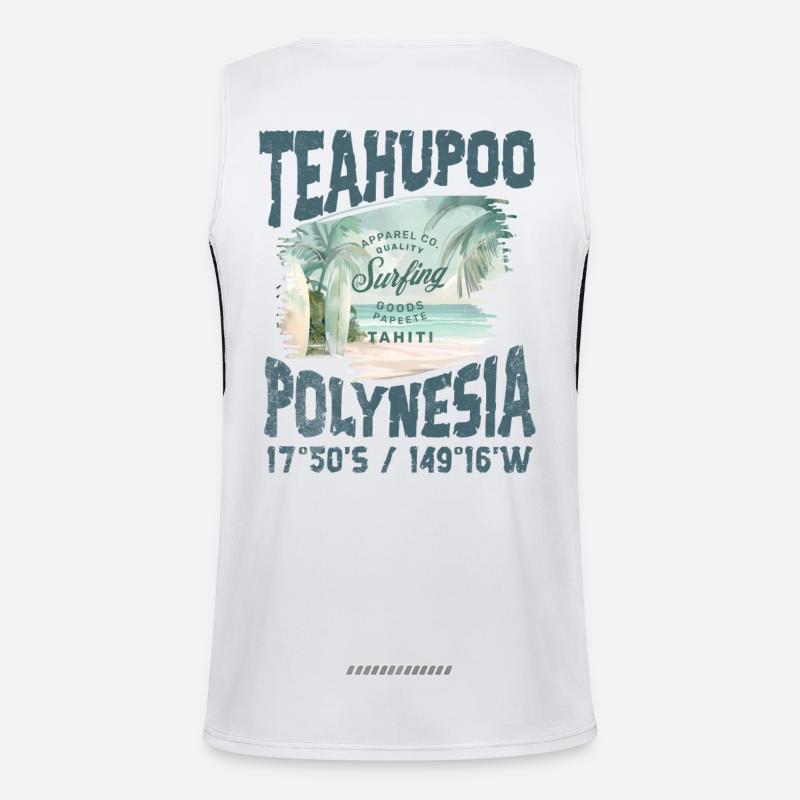 Teahupoo Polynesia Tahiti Débardeur respirant contrasté Homme 