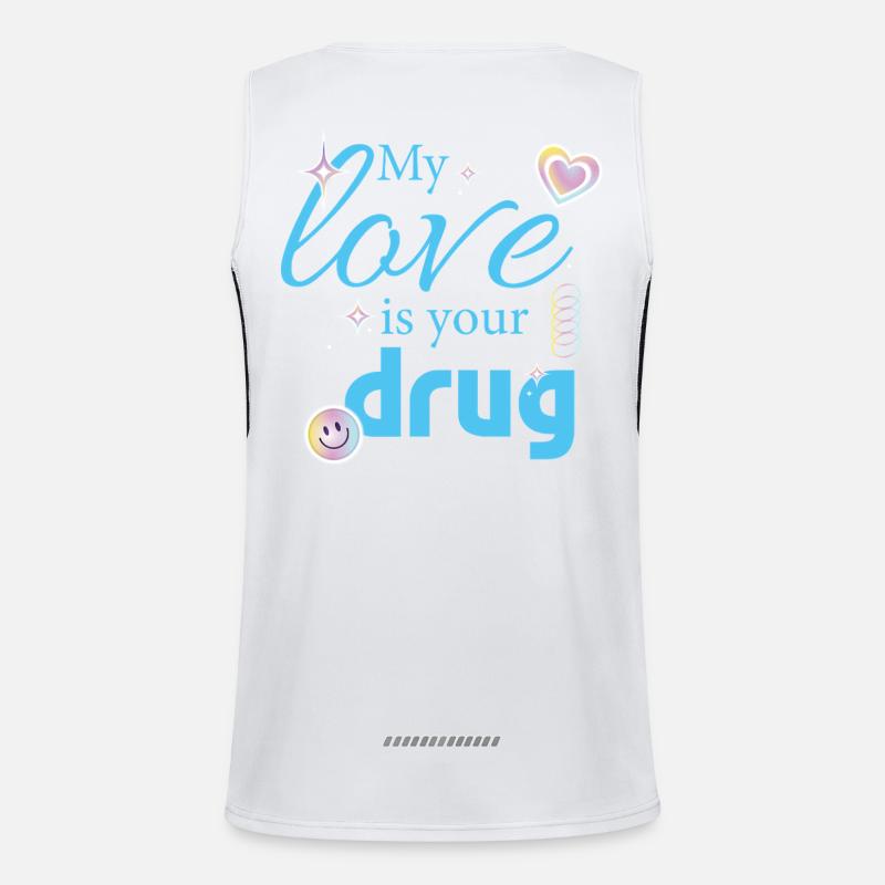 Mon amour est votre drogue Débardeur respirant contrasté Homme 