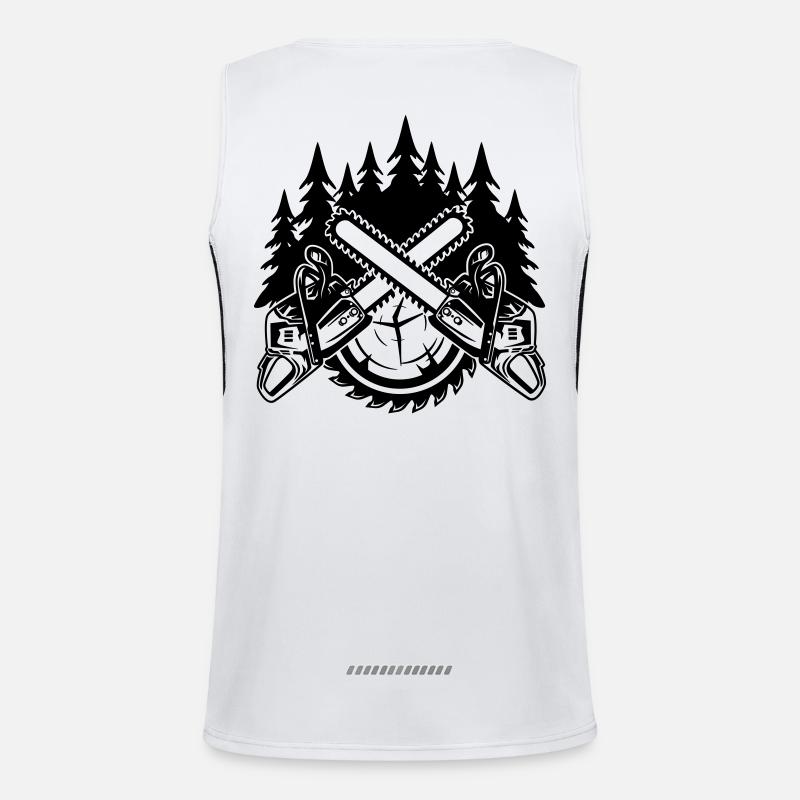 Chainsaws - Men's Functional Contrast Tank Top  - white/black