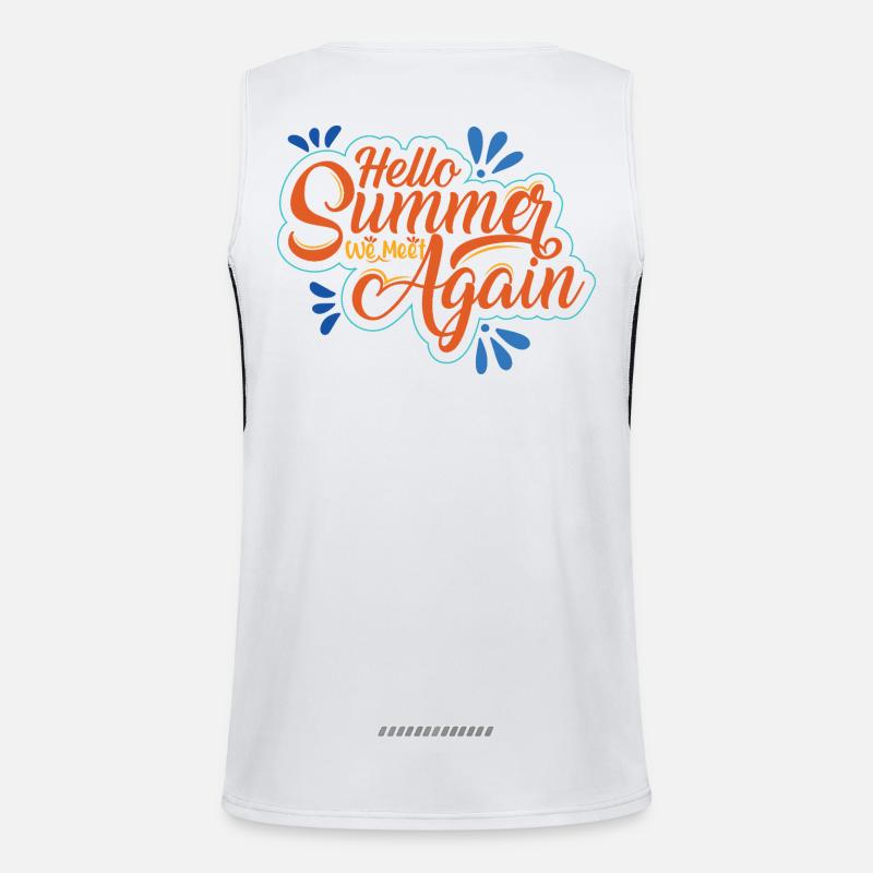 Summer inscription with cheerfulness Men's Functional Contrast Tank Top 