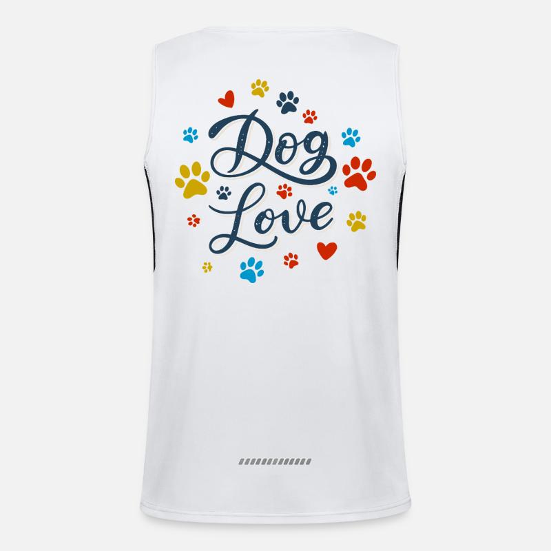 Dog Love Script Men's Functional Contrast Tank Top 