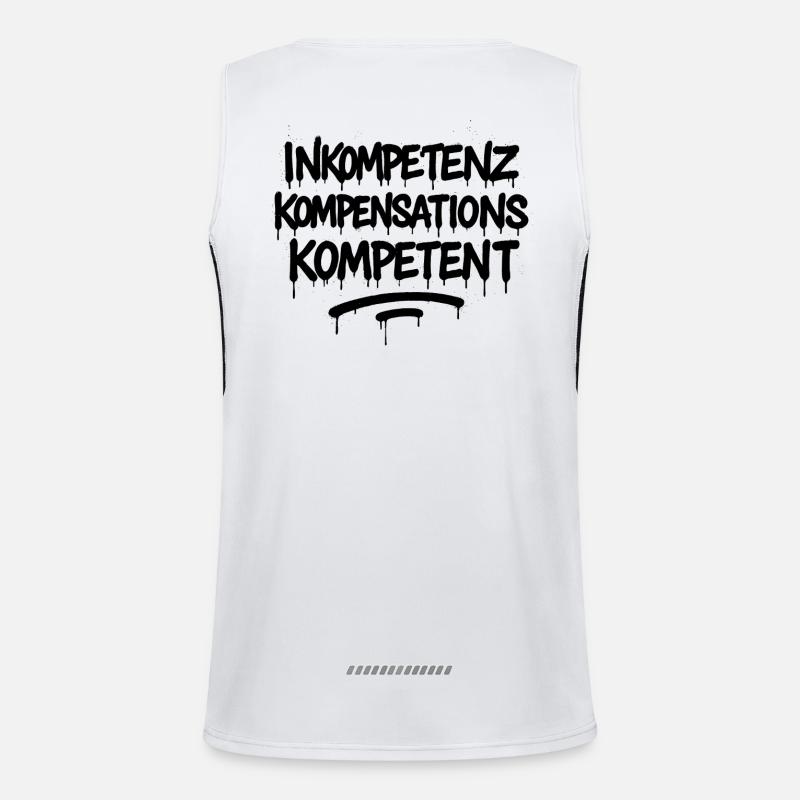 Incompetence Compensation Competence – Büro Spruch Men's Functional Contrast Tank Top 