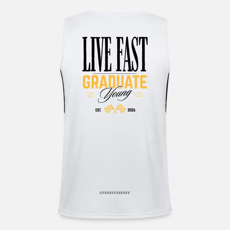 Graduation Ceremony Yellow Typography Men's Functional Contrast Tank Top 