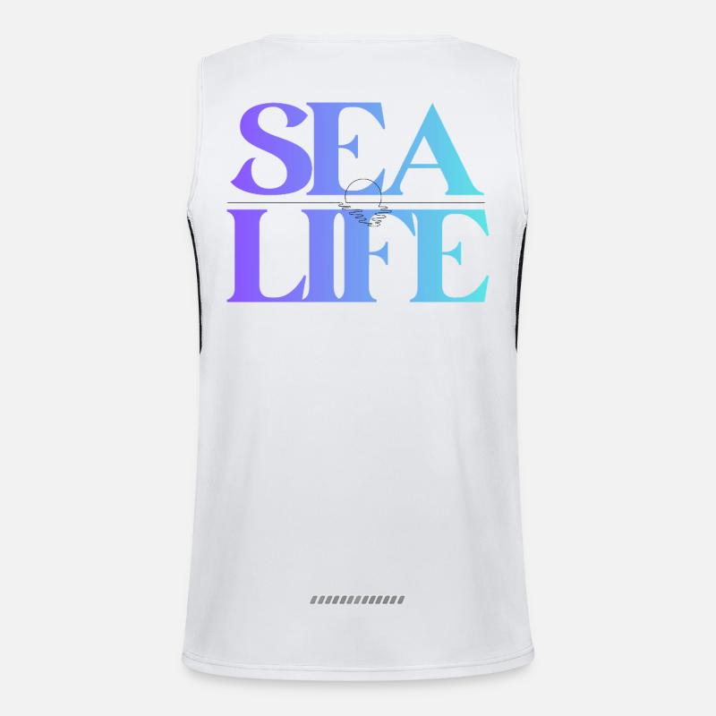 Meeresleben Gradient Schriftdesign Funktionelles Kontrast-Tank Top für Männer 