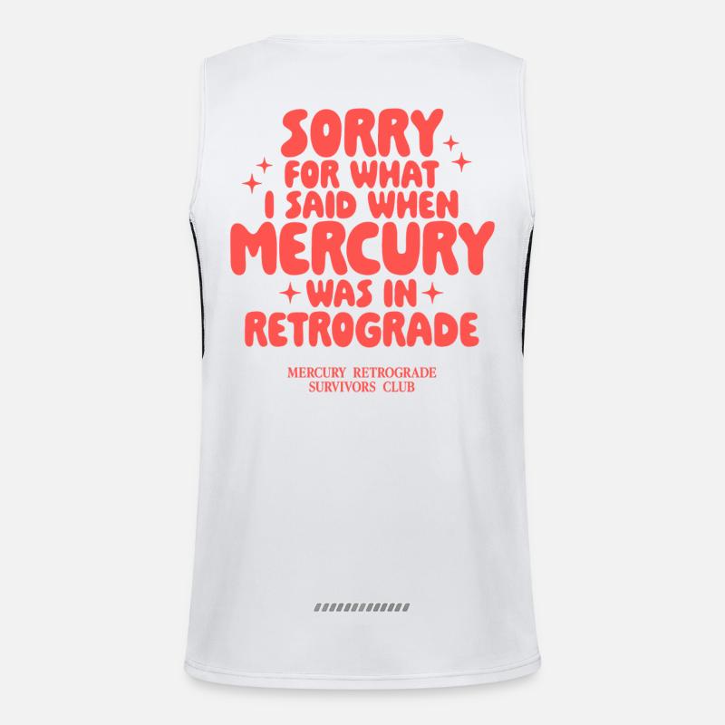 Mercury Retrograde Spruch Design Funktionelles Kontrast-Tank Top für Männer 