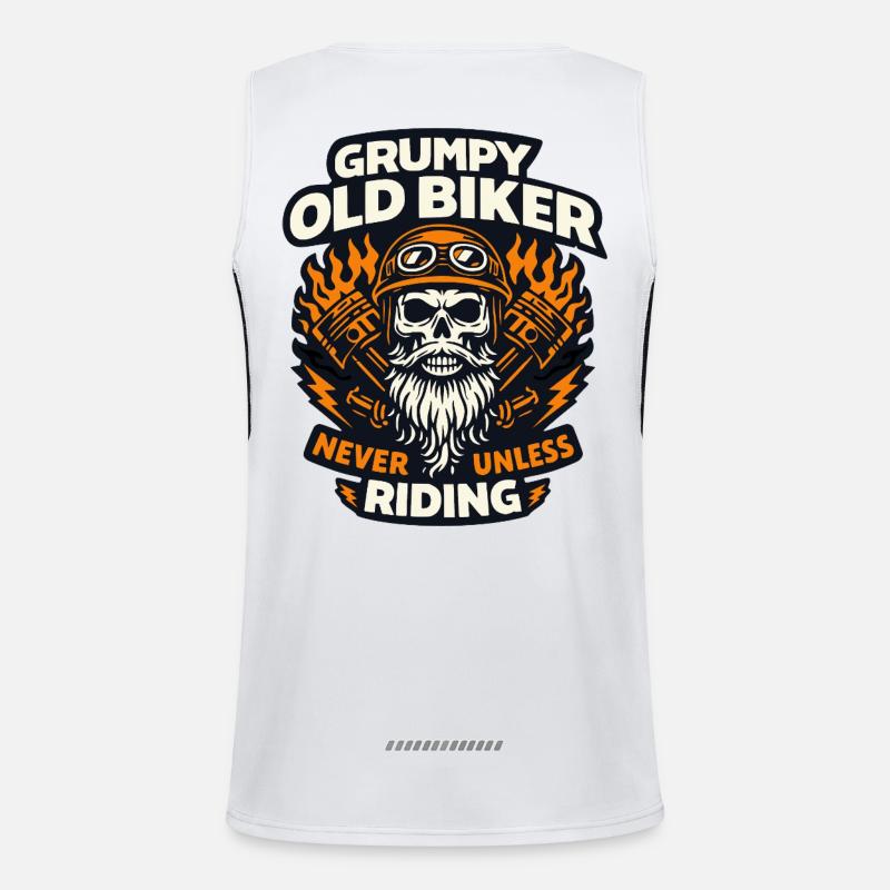 Grumpy old biker - Men's Functional Contrast Tank Top  - white/black