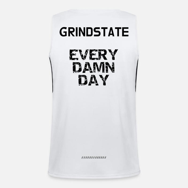 GRINDSTATE - Men's Functional Contrast Tank Top  - white/black