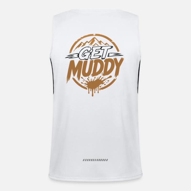 Get Muddy - Men's Functional Contrast Tank Top  - white/black