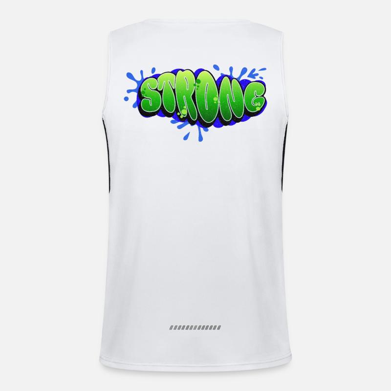STRONG – Graffiti lettering for strength & mindset Men's Functional Contrast Tank Top 
