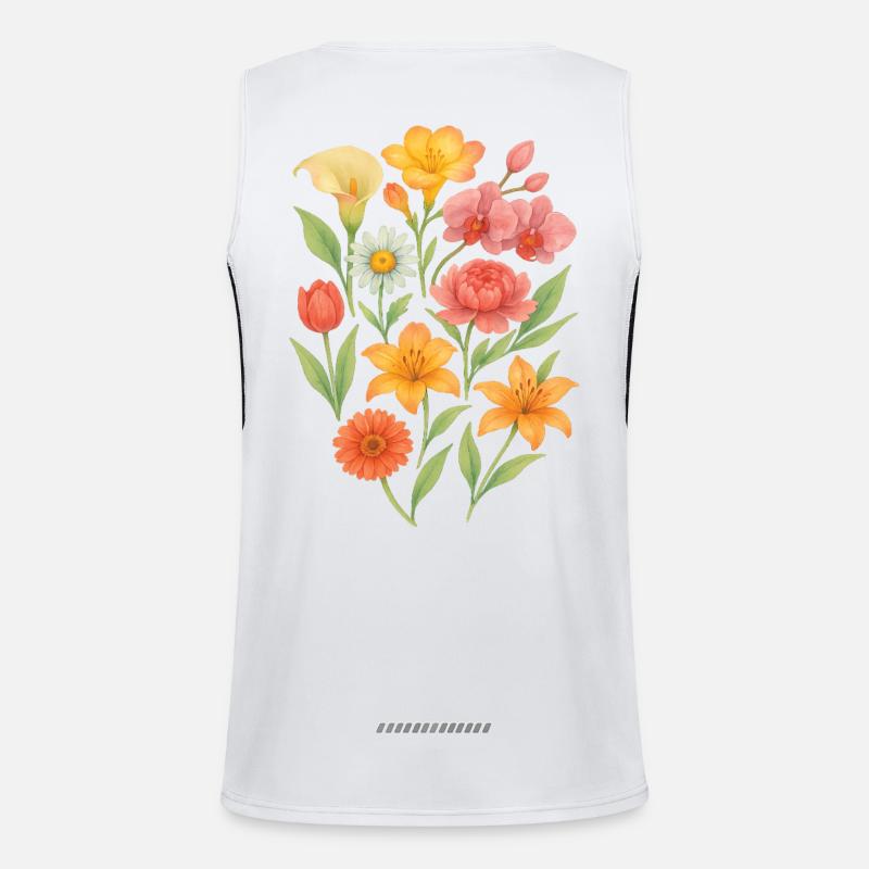 Composition florale pastel élégante Débardeur respirant contrasté Homme 