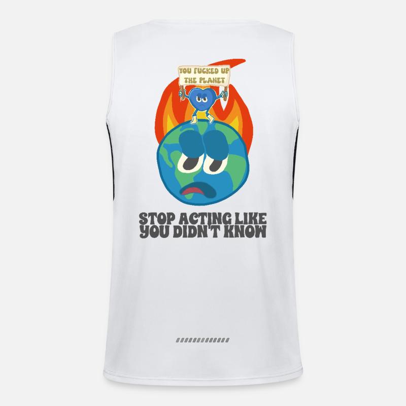 Global warming, ecology, environment Men's Functional Contrast Tank Top 