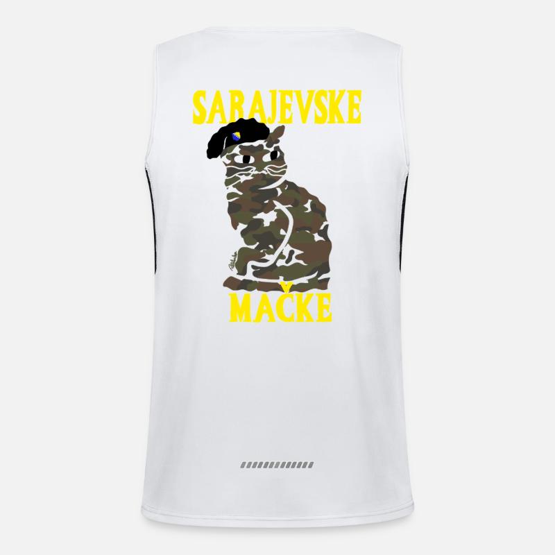 Camouflage Cat Sarajevo Military Men's Functional Contrast Tank Top 