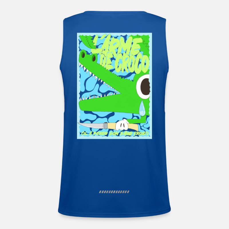 The Crocodile Weapon Word Game Graffiti Funny Men's Functional Contrast Tank Top 