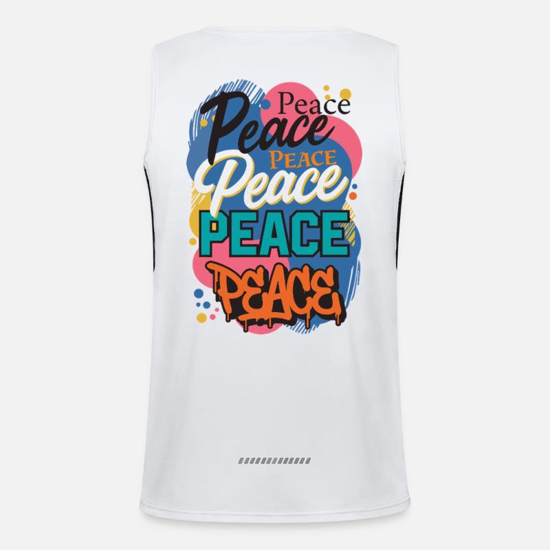 Peace as graffiti - Men's Functional Contrast Tank Top  - white/black