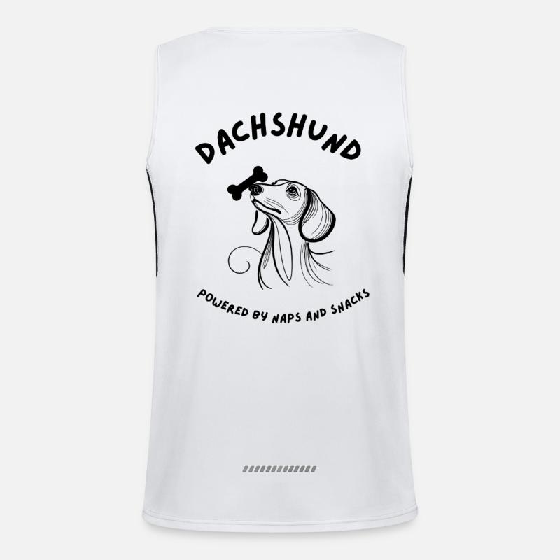 Dachshund - Powered by Naps and Snacks Men's Functional Contrast Tank Top 