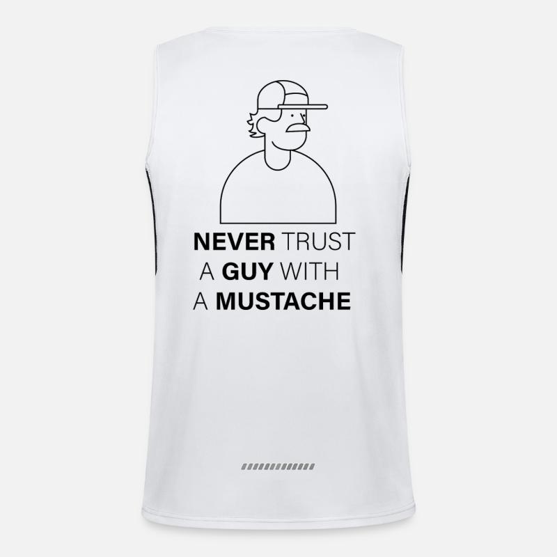 NEVER_TRUST_A_GUY_WITH_A_MUSTACHE Funktionelles Kontrast-Tank Top für Männer 