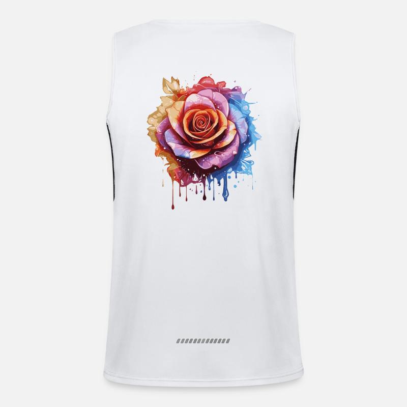 Rainbow Rose Funktionelles Kontrast-Tank Top für Männer 