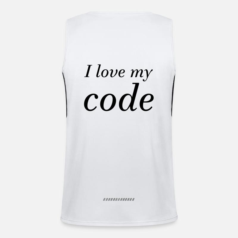 i love my code Funktionelles Kontrast-Tank Top für Männer 