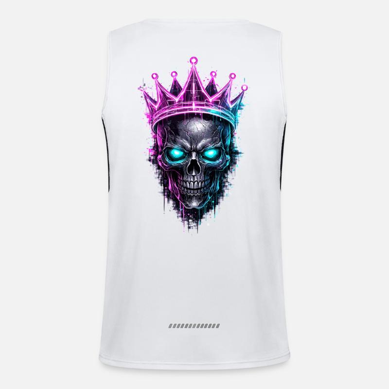 Crâne de néon royal dans le style cyberpunk Débardeur respirant contrasté Homme 