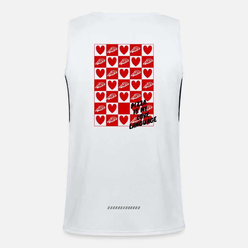 Checkerboard Hearts and Pizza Men's Functional Contrast Tank Top 