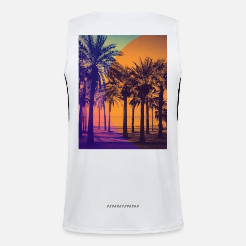 Sun, beach, calm and golden summer atmosphere Men's Functional Contrast Tank Top 