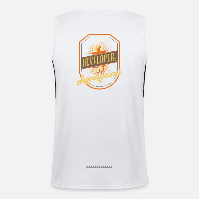 developer - Men's Functional Contrast Tank Top  - white/black