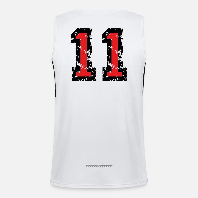 Le numéro onze - No. 11 (deux couleurs) rouge Débardeur respirant contrasté Homme 