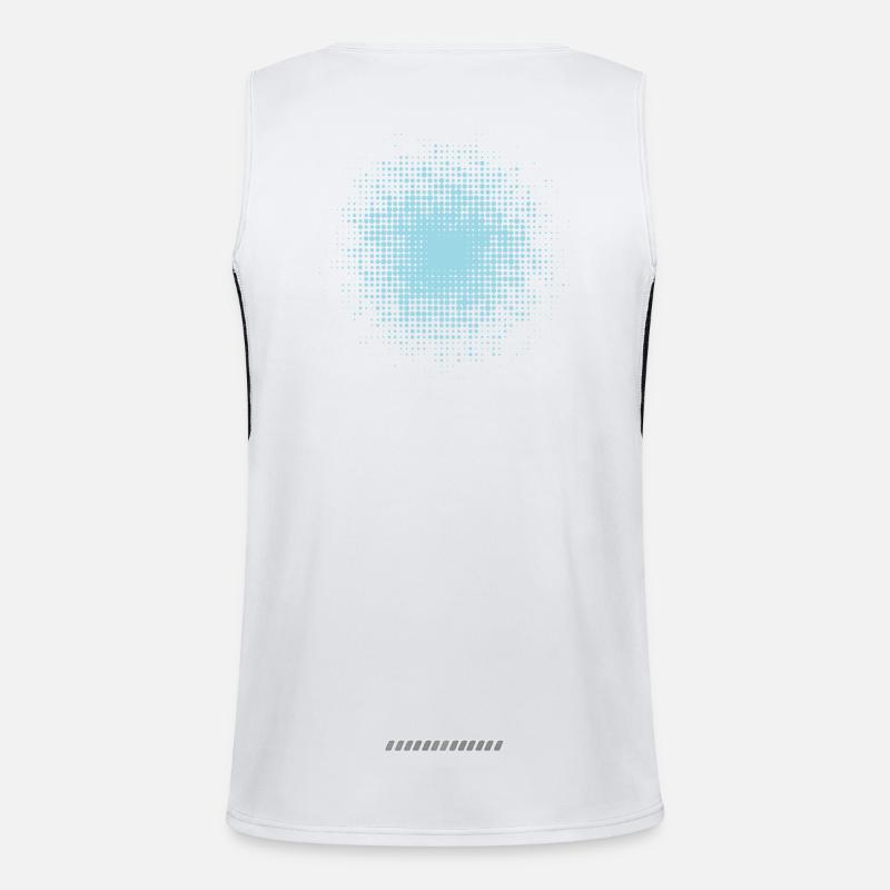 dotted round background light blue - Men's Functional Contrast Tank Top  - white/black