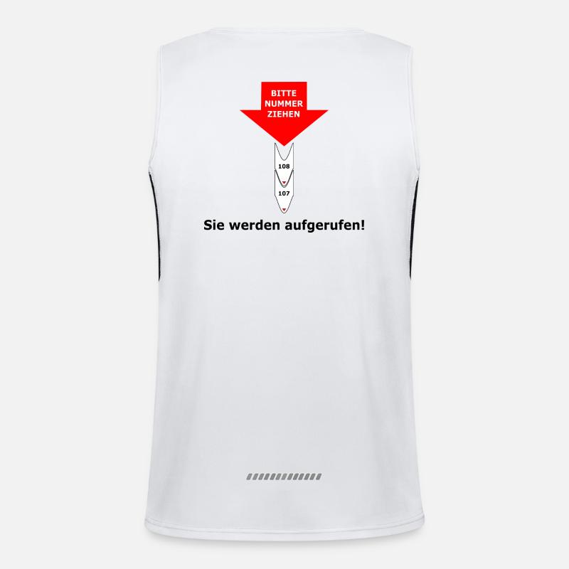 Bitte eine Nummer ziehen - Sie werden aufgerufen Funktionelles Kontrast-Tank Top für Männer 