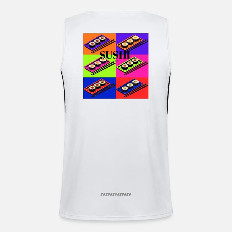 Design de sushi coloré avec un style pop art Débardeur respirant contrasté Homme 