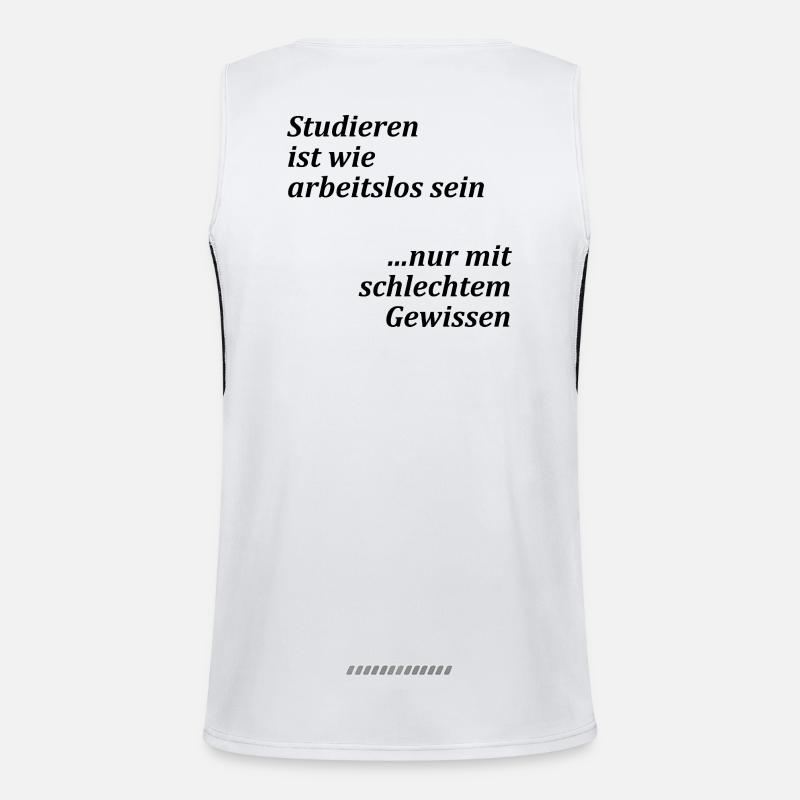University motto "Studying = unemployed" Students Men's Functional Contrast Tank Top 