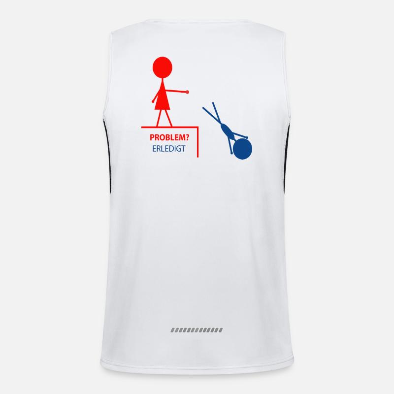 Funny saying – problem? Done! - Men's Functional Contrast Tank Top  - white/black