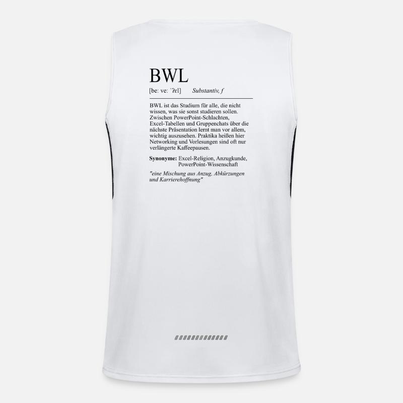 Unispruch "BWL" Student Geschenk, Studenten Funktionelles Kontrast-Tank Top für Männer 