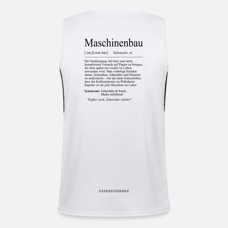Unispruch "Maschinenbau" Geschenk, Studenten Funktionelles Kontrast-Tank Top für Männer 