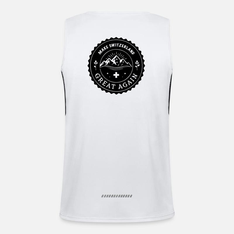 MAKE SWITZERLAND GREAT AGAIN Emblem Funktionelles Kontrast-Tank Top für Männer 