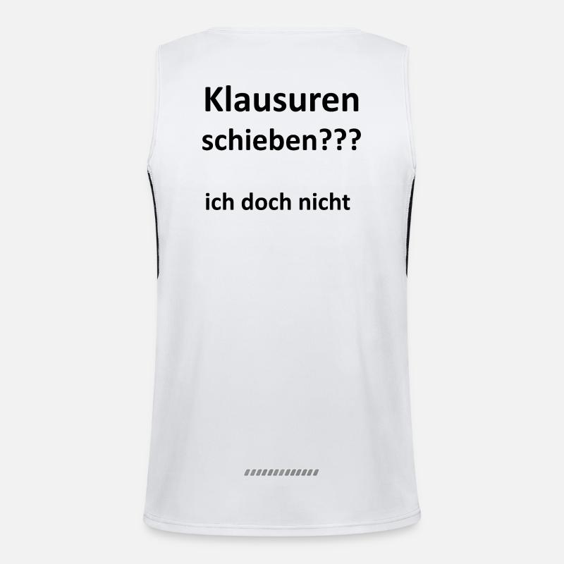Unispruch "Klausuren schieben" Geschenk, Studenten Funktionelles Kontrast-Tank Top für Männer 