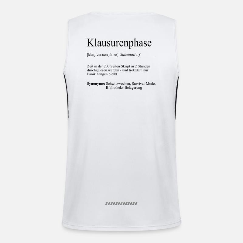 Unispruch "Exam Phase" Gift, Students - Men's Functional Contrast Tank Top  - white/black