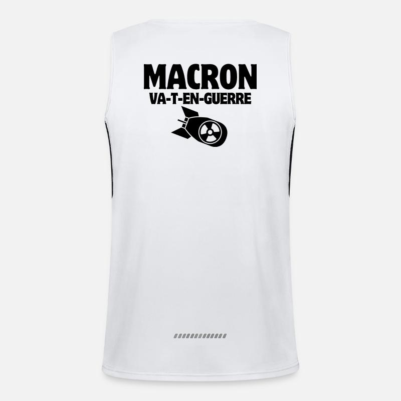 Anti-Krieg, Macron, Stoppt den Krieg Funktionelles Kontrast-Tank Top für Männer 