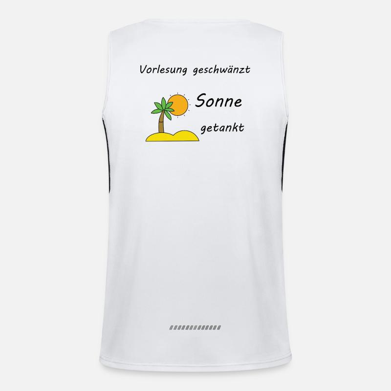 Unispruch "Sonne getankt" Geschenk, Studenten Funktionelles Kontrast-Tank Top für Männer 
