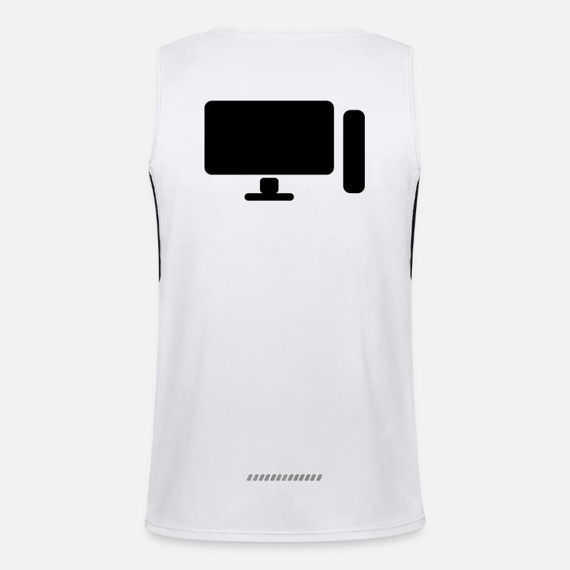 Minimal PC Setup Icon – Gamer Design Funktionelles Kontrast-Tank Top für Männer 
